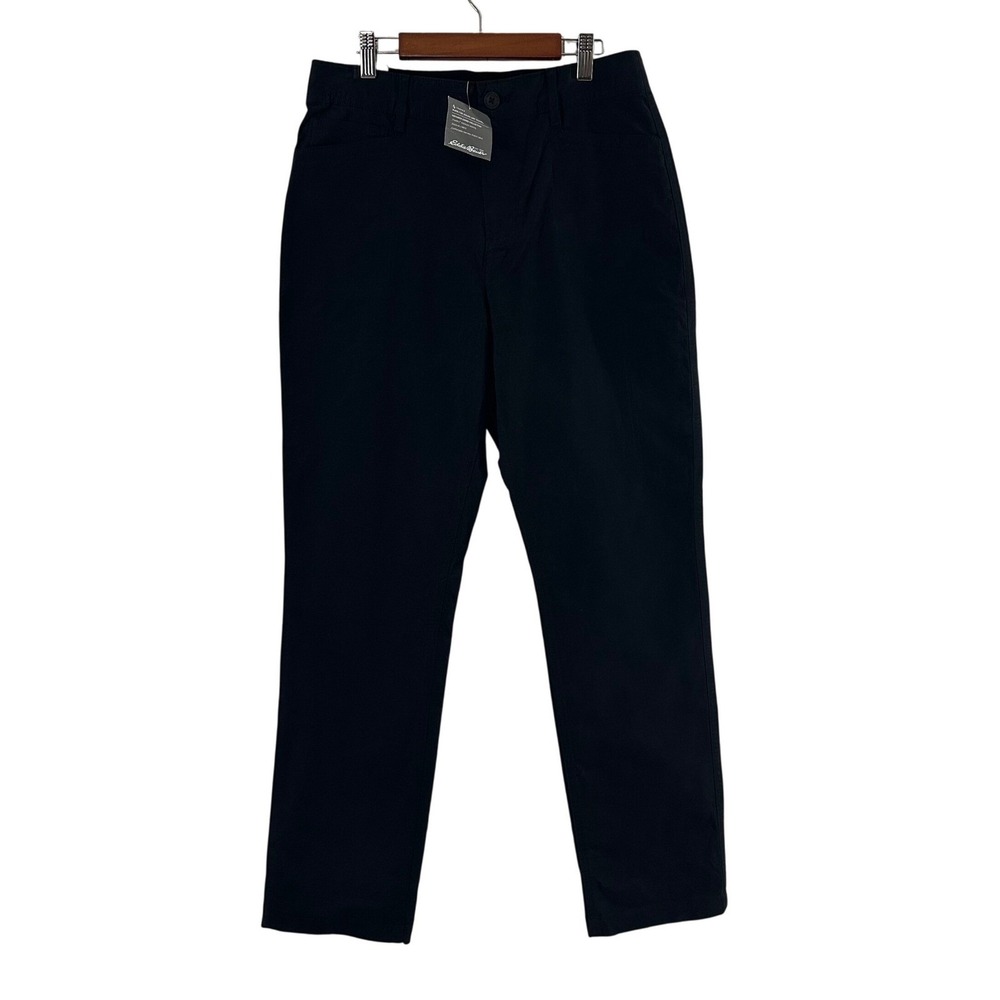 Eddie‎ Bauer Womens Voyager Chino Cargo Pants Black Slim Straight Size 4 NWT